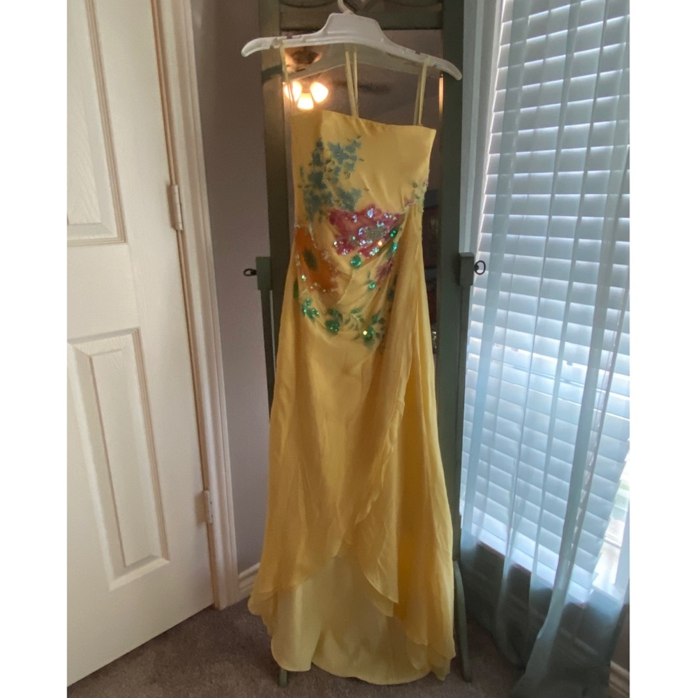 Beautifully beaded high-low evening dress